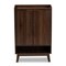 Baxton Studio Lena Mid-Century Walnut Finished 5-Shelf Wood Entryway Shoe Cabinet 157-9536 - alternate 2